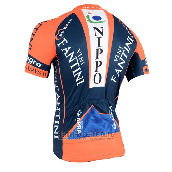 2015 Fahrradbekleidung Vini Fantini Orange und Blau Trikot Kurzarm und Tragerhose